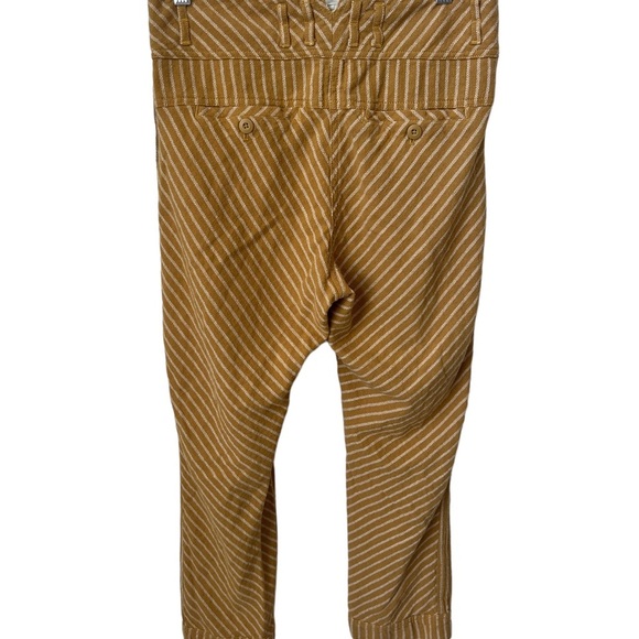 Free People Rumors Textured Harem Pants 100% Cotton Yellow/White Size 4 - Picture 4 of 6